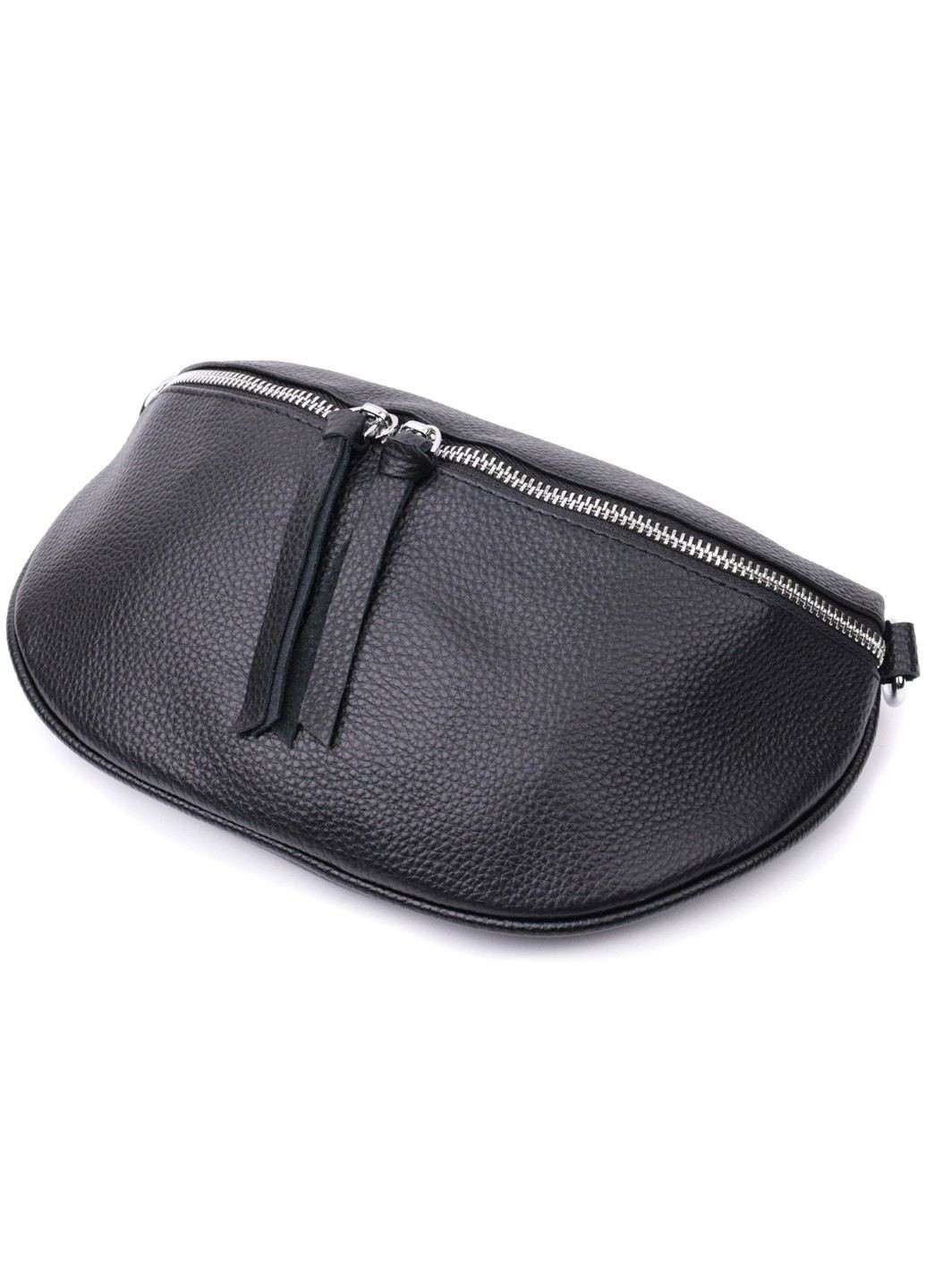 Шкіряна сумка для жінок у класичному кольорі через плече з міні гаманцем 22666 Чорна Vintage (297983198)