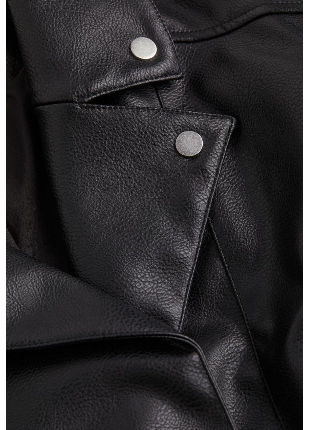 Чорна демісезонна жіноча куртка-косуха з еко-шкіри н&м (56604) xxs чорна H&M