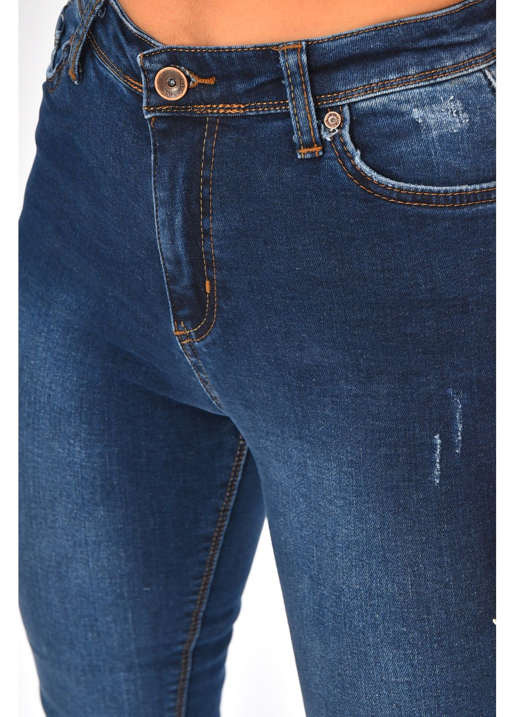 Джинси жіночі скінні синього кольору Let's Shop - (358058508)