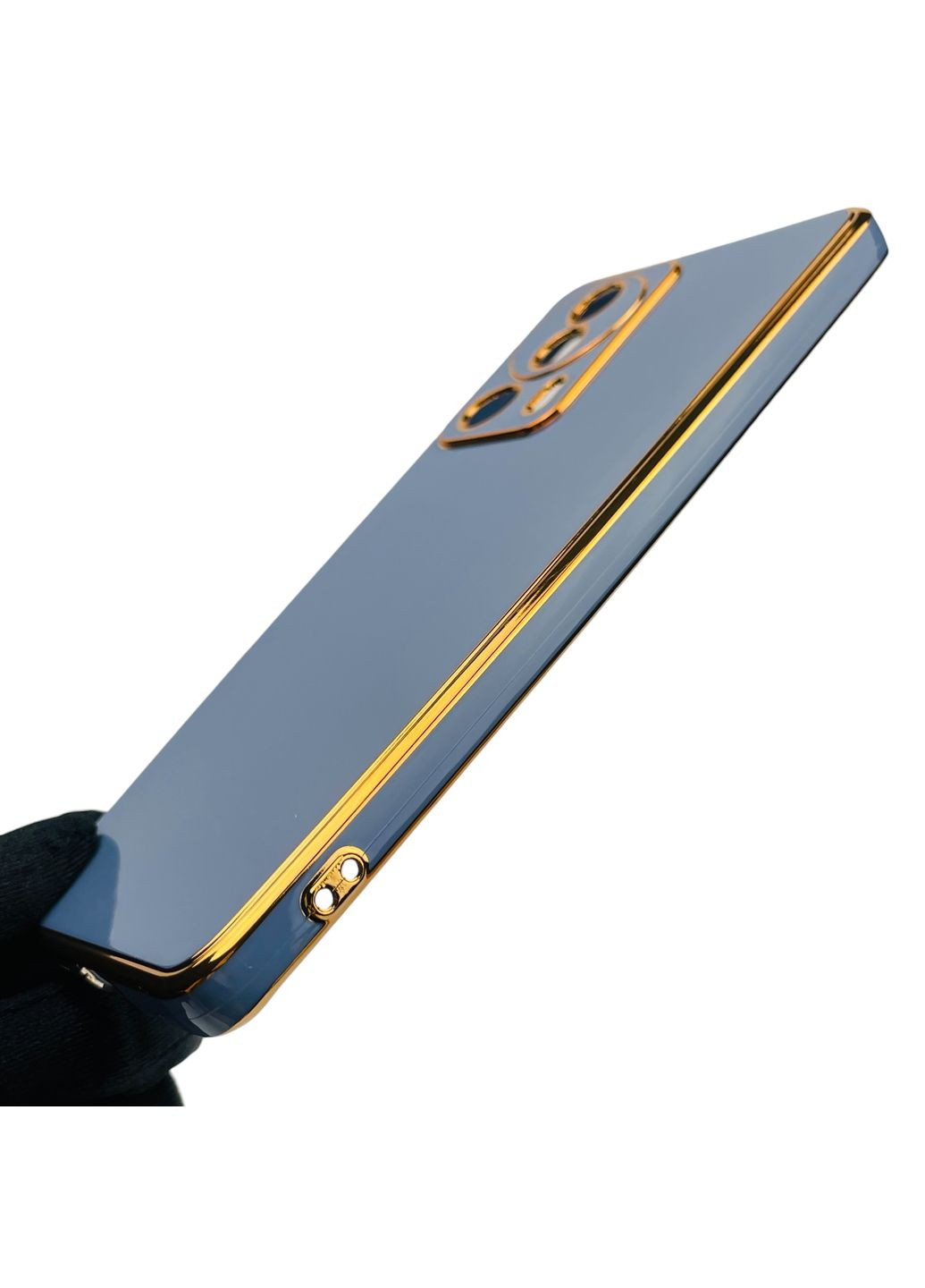 Чехол для 13 Lite глянцевый с золотой окантовкой с защитой камеры на сяоми 13 лайт синий Xiaomi (366020463)