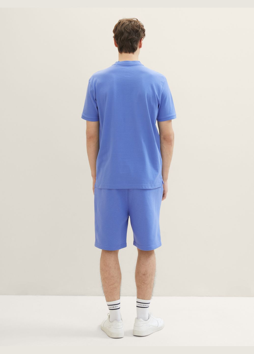 Голубой футболка-поло для мужчин Tom Tailor однотонная