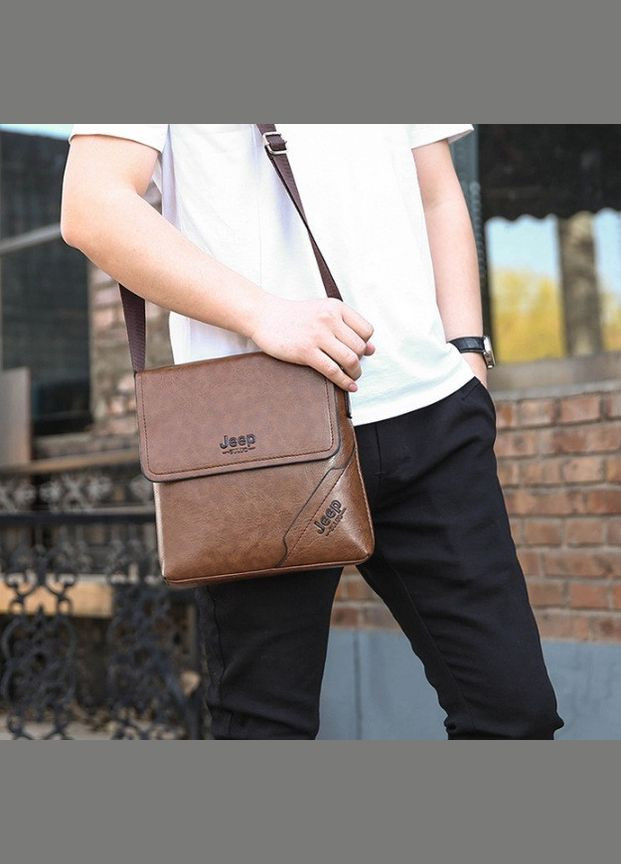 Мужская сумка планшет через плечо, барсетка сумка-планшет для мужчин эко кожа Светло-коричневый Jeep (308048573)