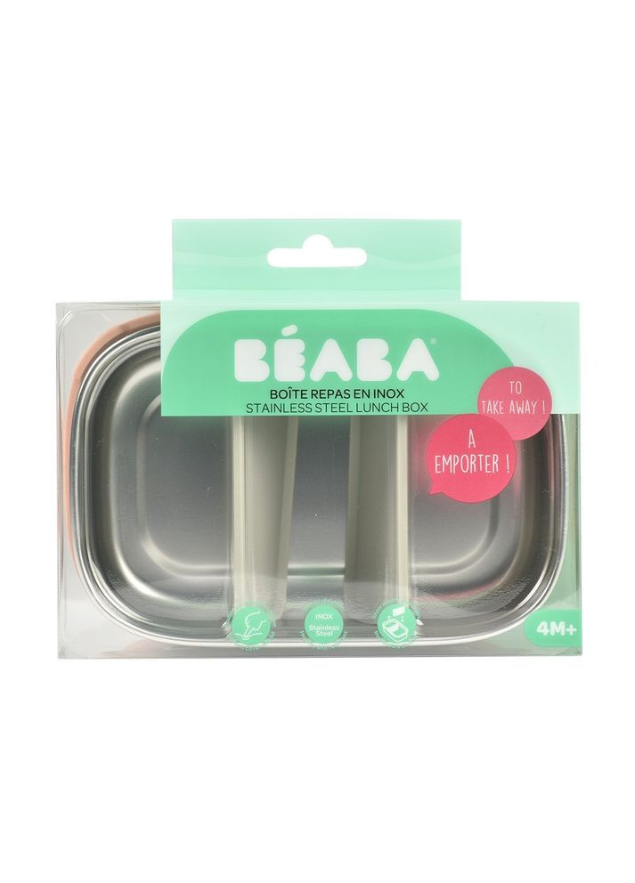 Ланч-бокс металлический 760 мл розовый, арт. 914002 Beaba (369489920)