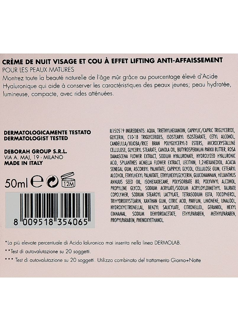 Нічний крем для обличчя й шиї Milano Dermolab Face And Neck Nignt Cream 50ml (978591-58207) Deborah (368635258)