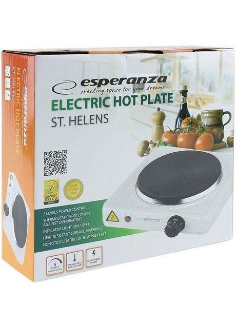 Настольная одноконфорочная плита электрическая EKH003W переносная электроплита Esperanza (297331908)
