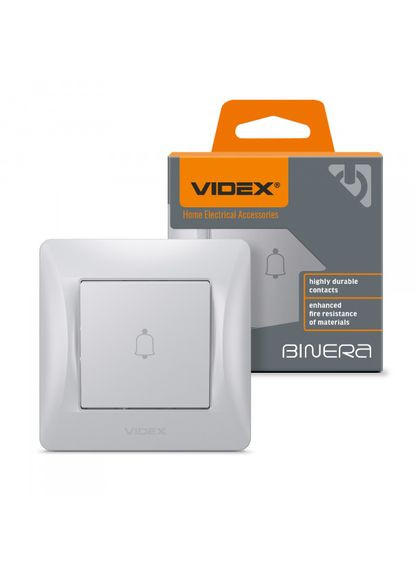 Кнопка звонка серебряный шелк BINERA Videx (366298325)