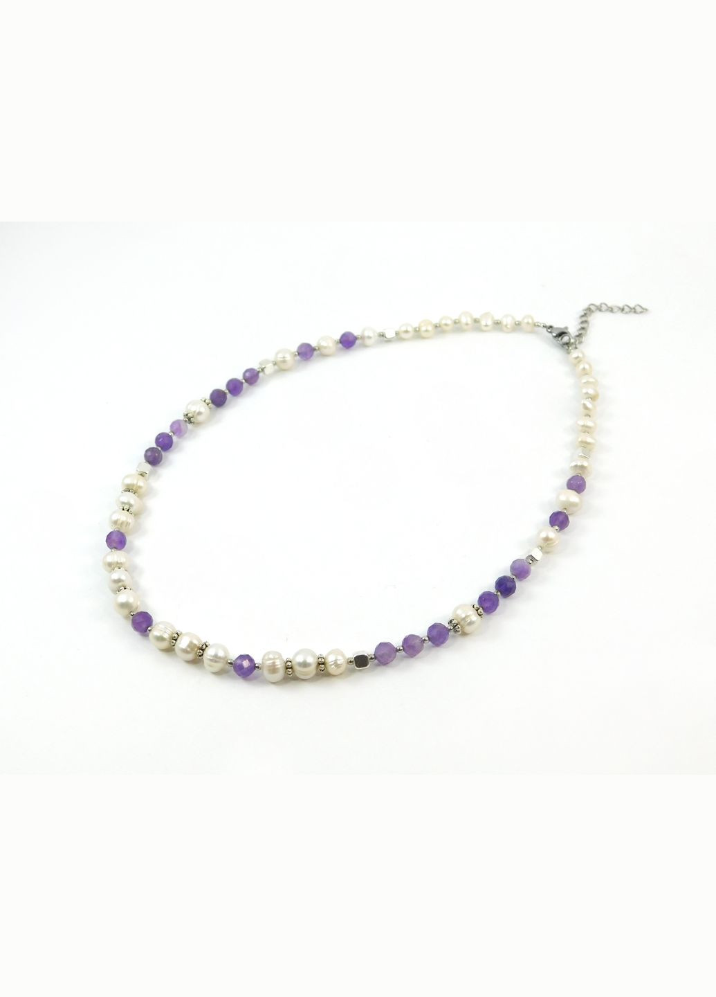 Эксклюзивные бусы "Сопрано" Аметист грань, Жемчуг Fursa fashion (322444437)
