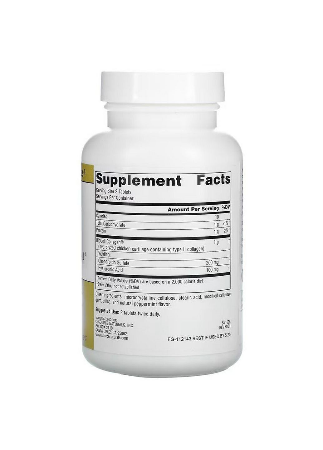 Препарат для суставов и связок Skin Eternal Hyaluronic Acid, 60 таблеток Source Naturals (293342839)