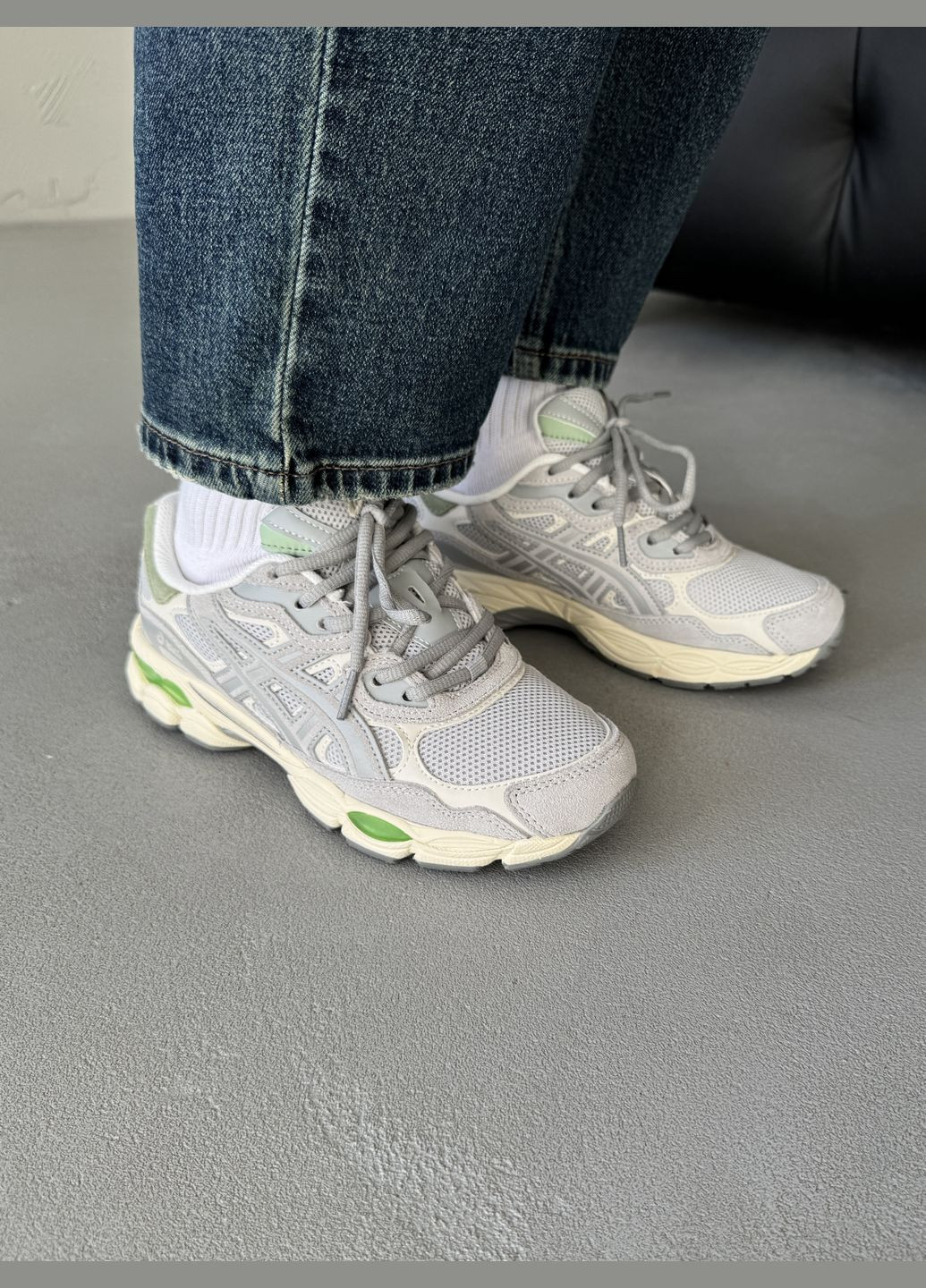 Сірі Осінні кросівки чоловічі і жіночі asics gel-nyc grey | асікс гель-нюк сірі No Brand