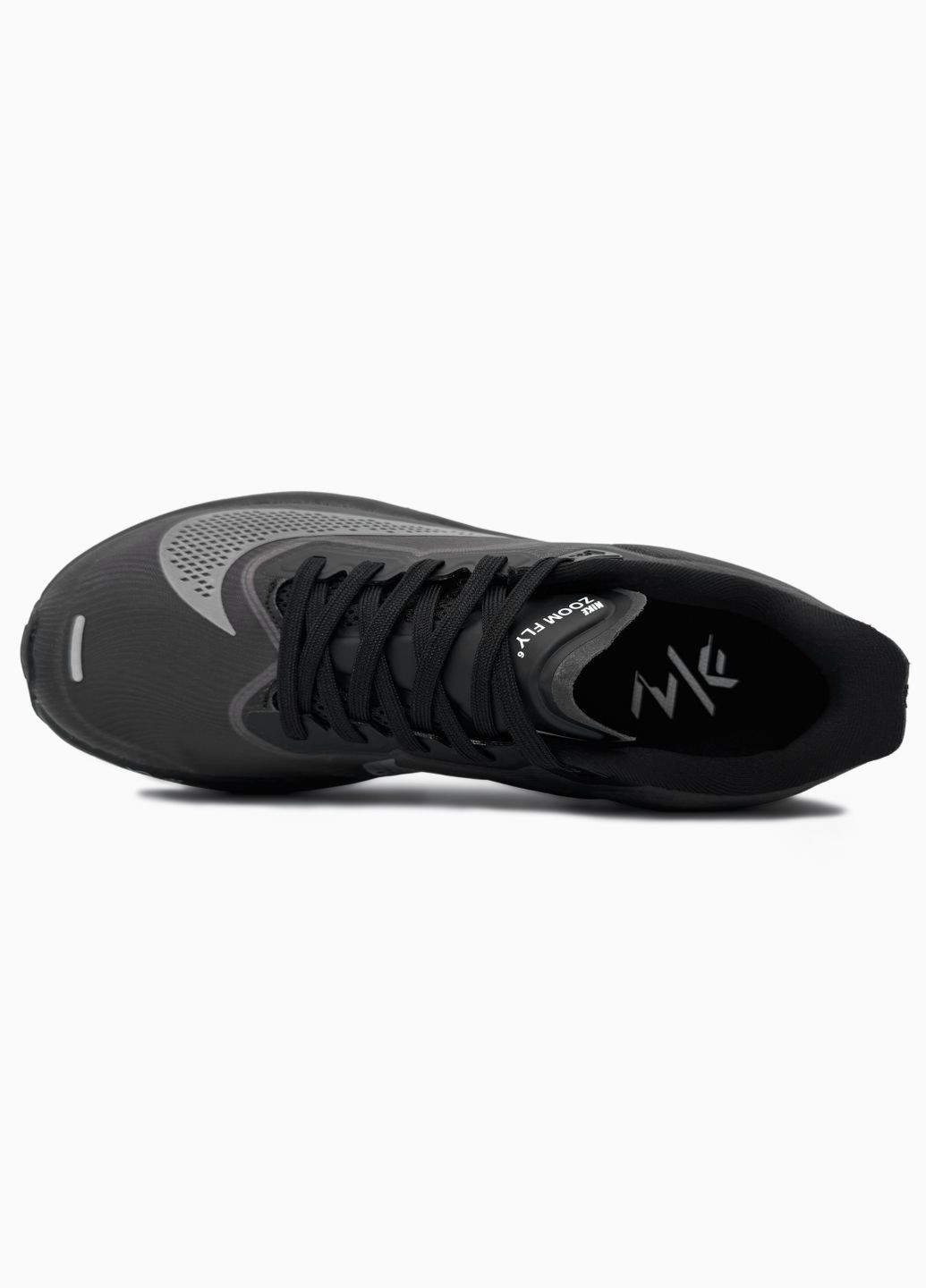Черные демисезонные кроссовки мужские nike zoom fly 6 black grey | найк зум флай 6 черные No Brand
