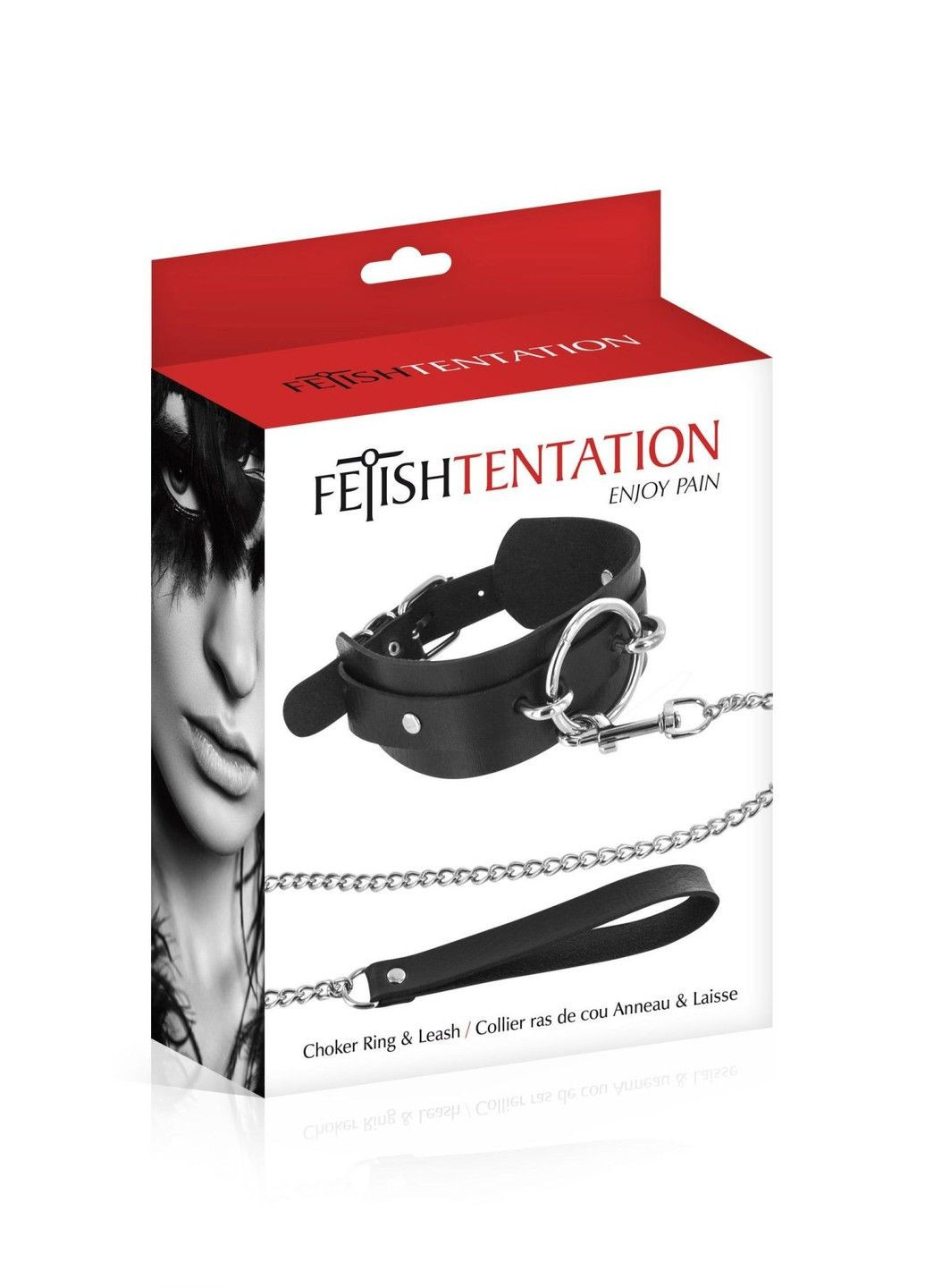 Ошейник с большим кольцом и с поводком Ring and Leash Fetish Tentation (298573128)