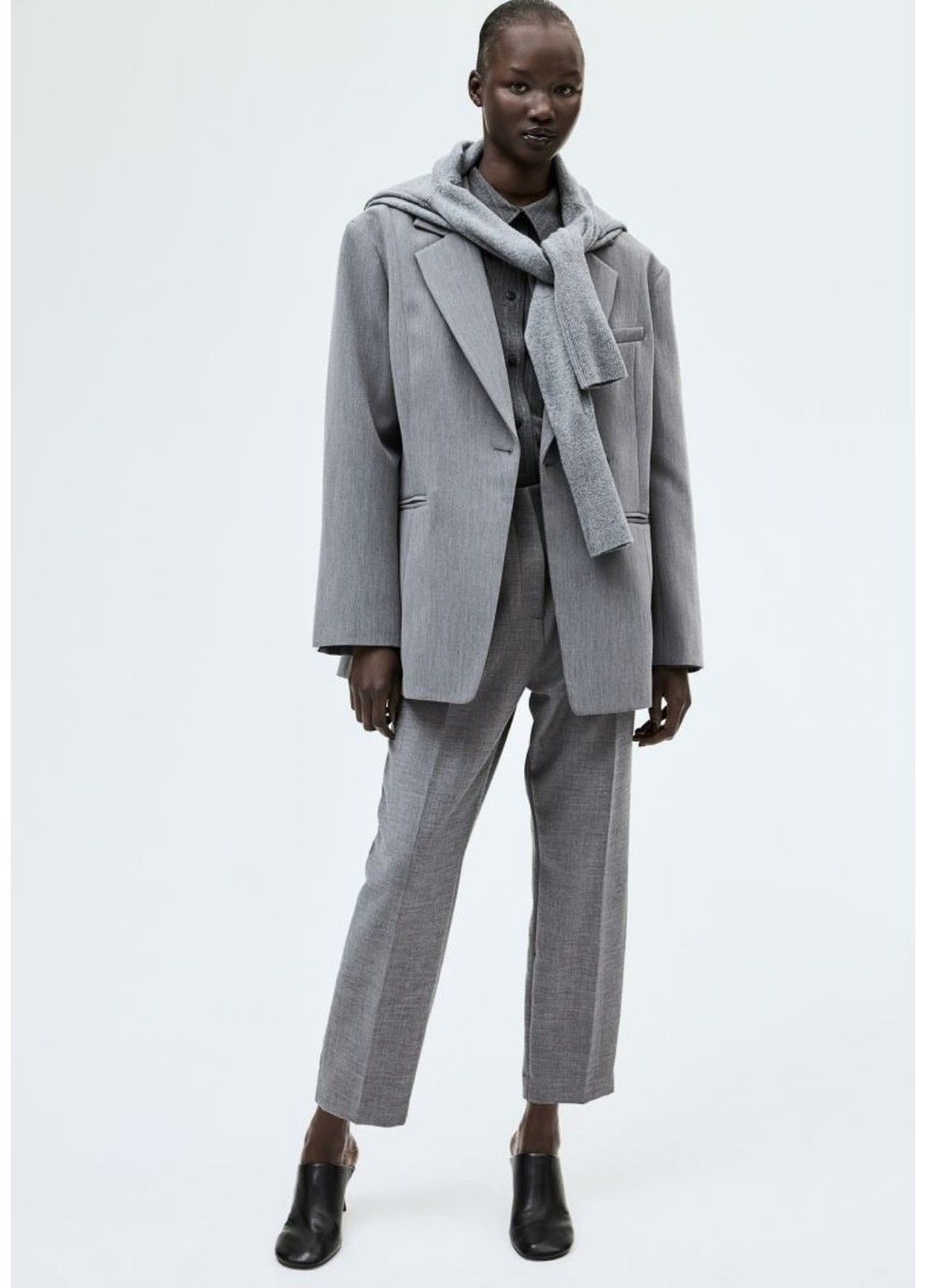 Жіночі штани сигарети до щиколотки Н&М (57785) XS Сірі H&M (305541977)