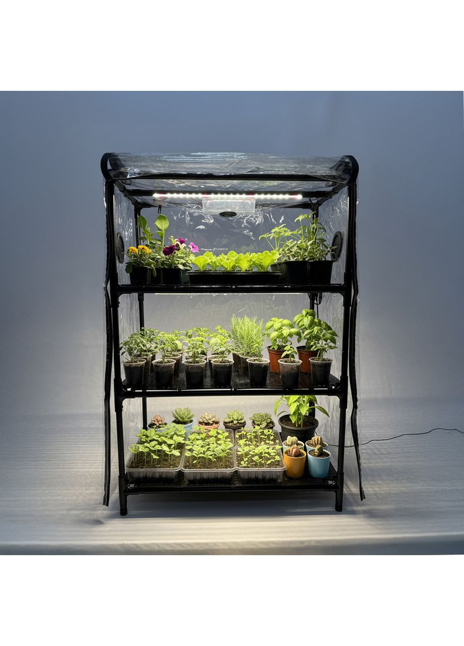 Автоматичний 3х рівневий пророщувач Fogel Plus для квітів, розсади, мікрозелені з фітосвітлом та зволожувачем BIOM Metaplant (364274697)