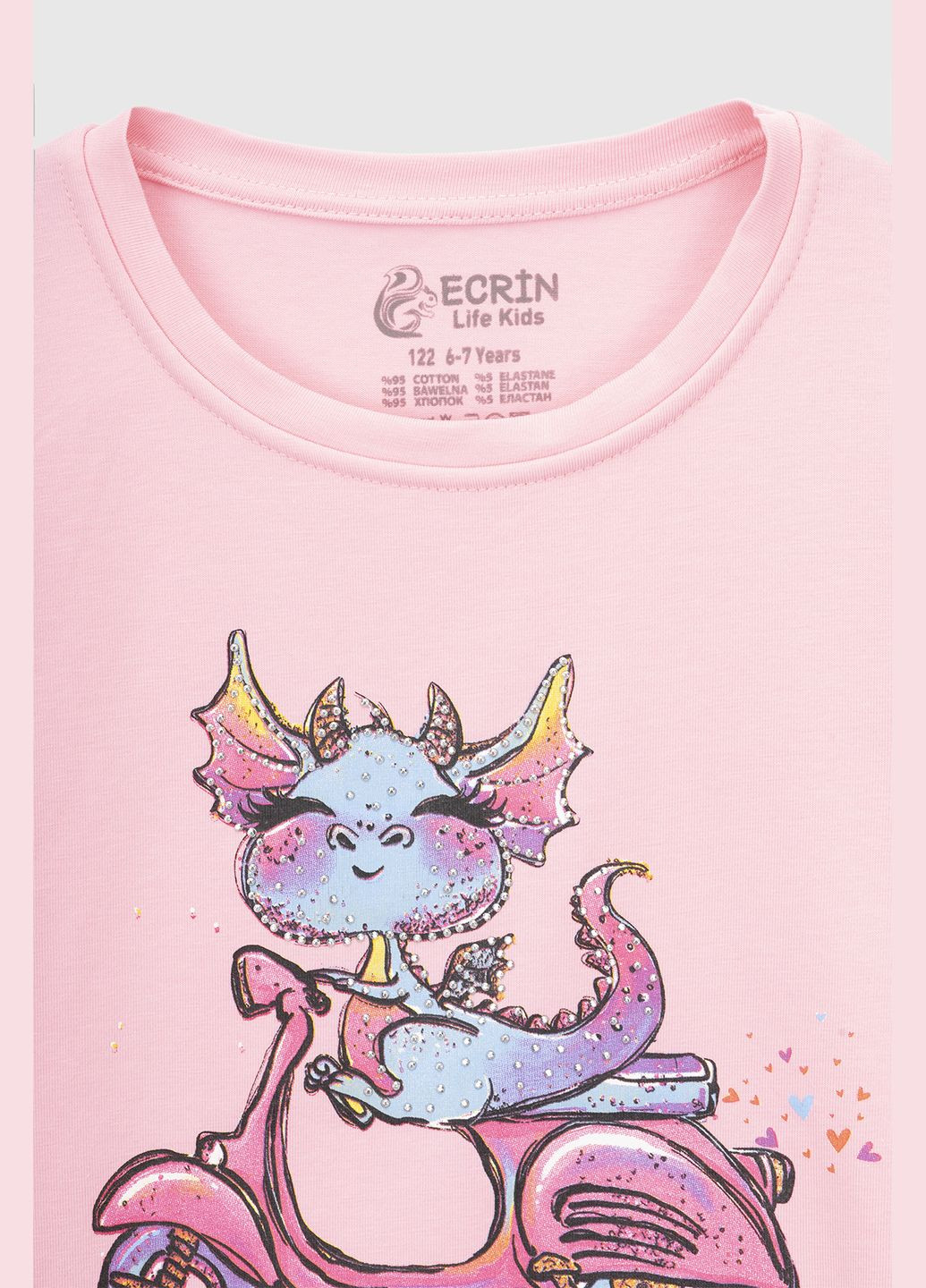 Розовая летняя футболка Ecrin
