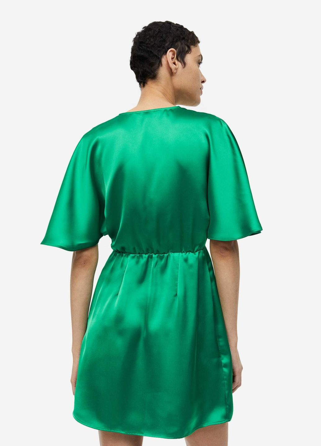 Изумрудное кэжуал платье H&M однотонное