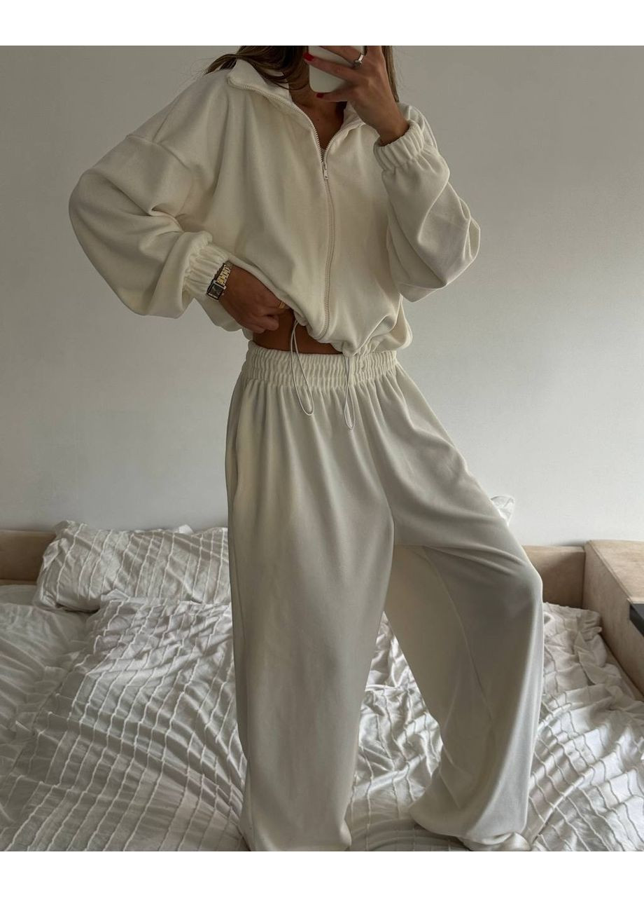 Костюм из турецкого поларфлиса с кулисками на кофте и брюках | Замеры в описании GD/GL Модний простір (364966124)