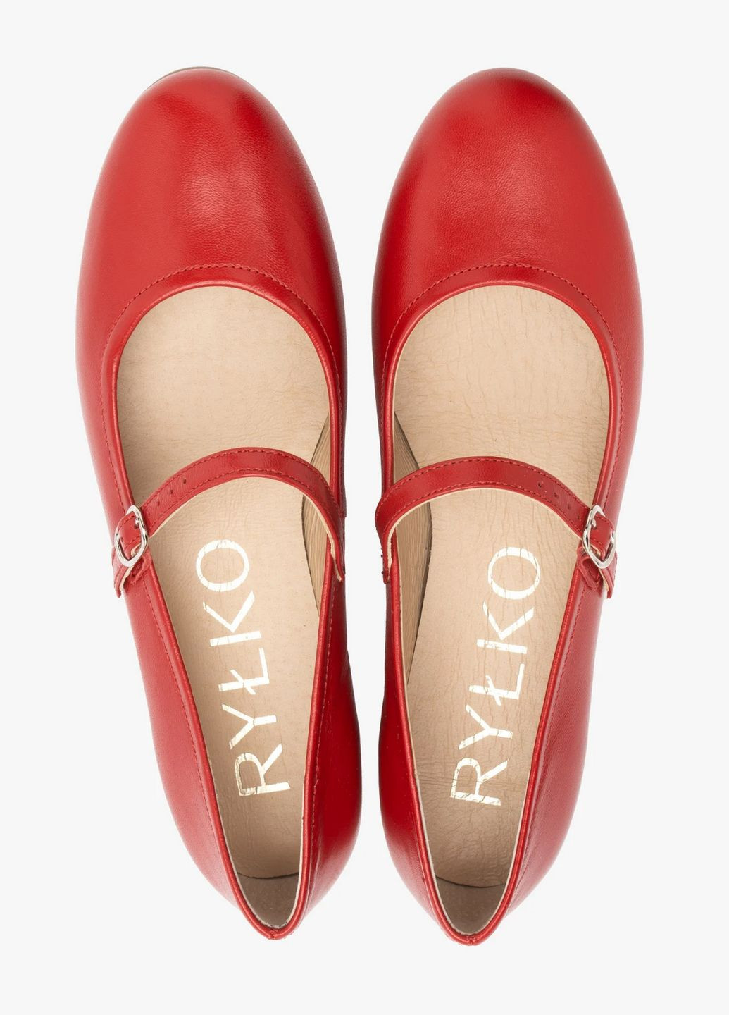 Женские балетки Rylko | красные натуральная кожа (317356252)