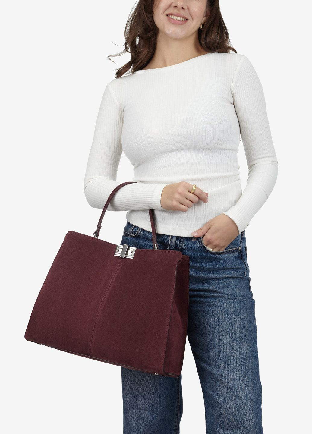 Сумка жіноча замшева тоут велика Tote Regina Notte (312551695)