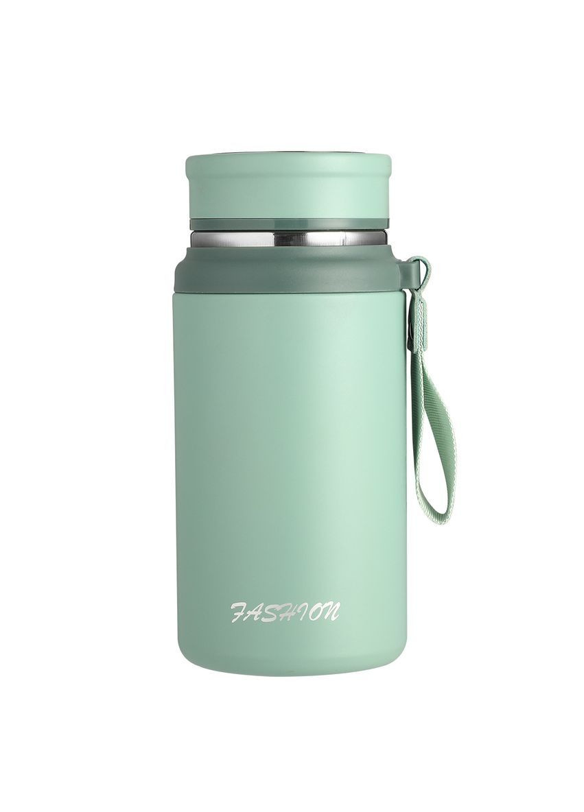 Термос Fashion 700 мл с датчиком температуры и ситечком, оливковый Yiwu HP-14-20GR No Brand (363978482)