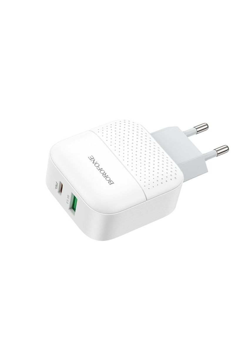 Сетевое зарядное устройство BA46A Premium PD + QC3.0 (TypeC to Lightning) 18W White Borofone (300680710)