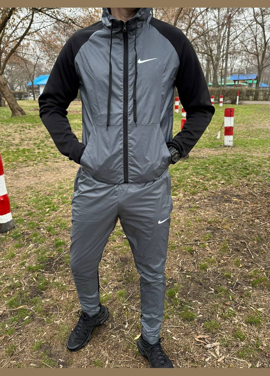 Костюм плащевка + дайвинг - серый No Brand (317189302)