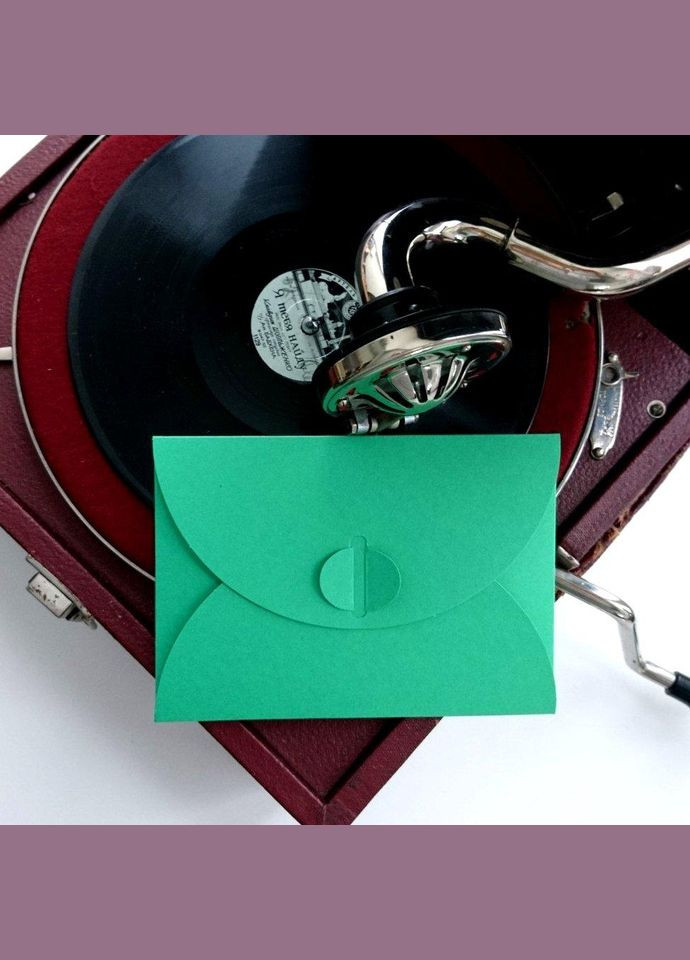 Подарунковий конверт 110х155 мм з кольорового дизайнерського картону М'ятний No Brand (365726370)