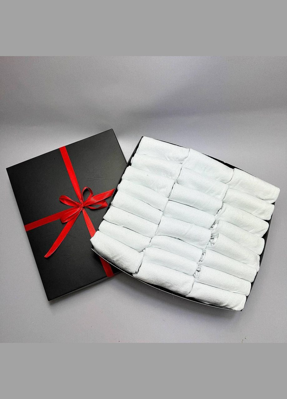 Білі набір жіночих коротких шкарпеток на 24 пари 36-40 р в коробці із стрічкою літо Vakko (307714971)