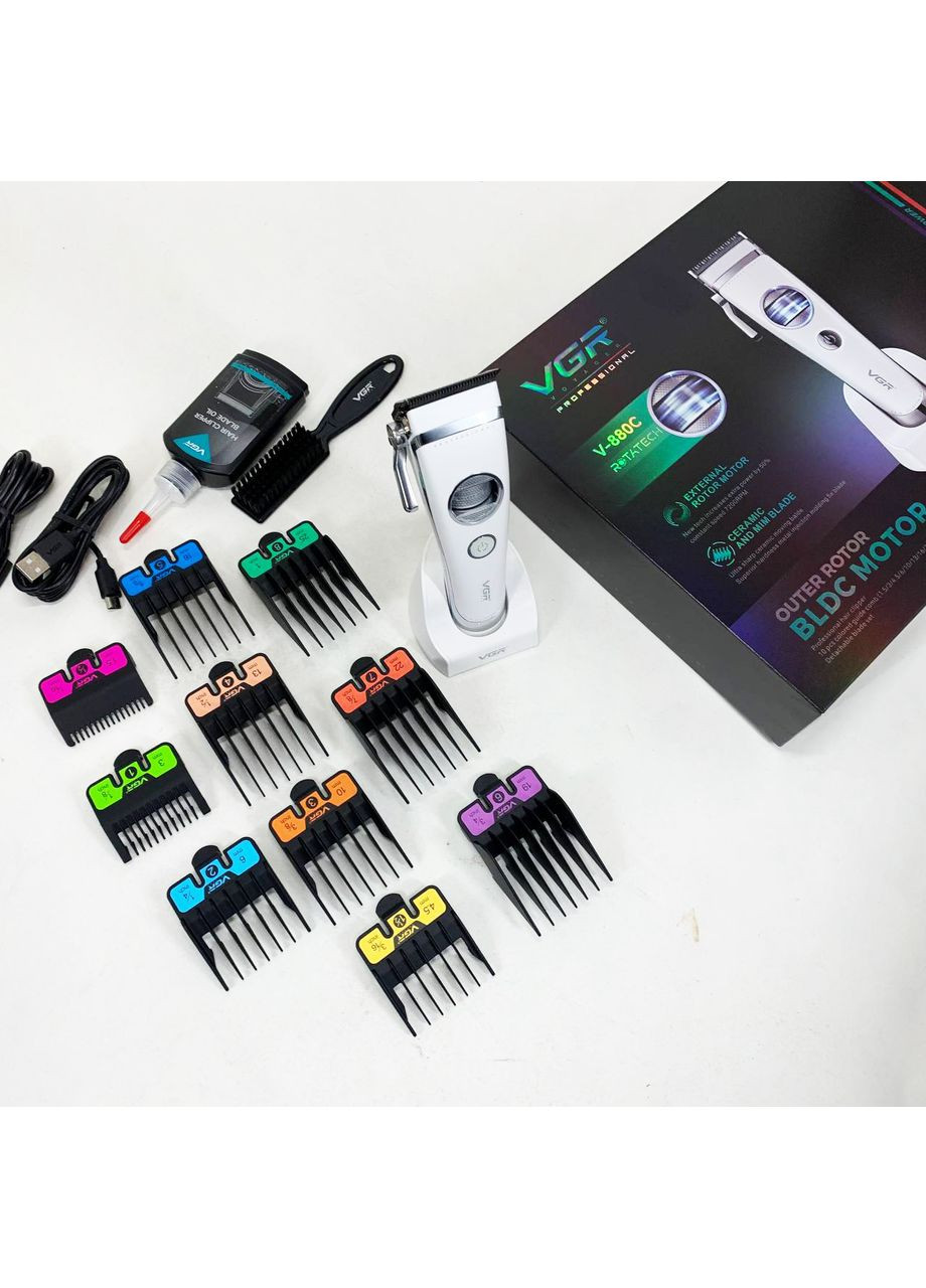 Акумуляторна машинка для стрижки V-880C. Колір: білий VGR (364664547)