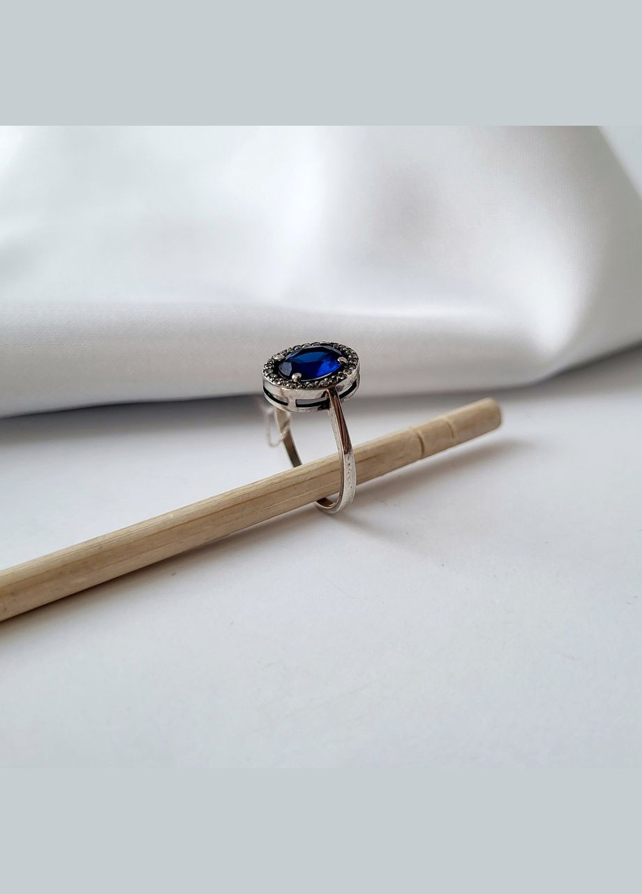 Кольцо серебряное женское кольцо вставка синий куб.цирконий 17 размер серебро 925 11095 2.10г No Brand (306741261)