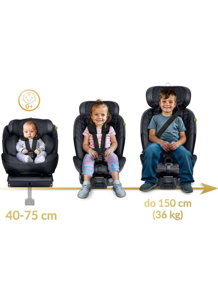 Автокрісло Nukido Line ISOFIX 0-36 кг, чорне Aero (362356100)