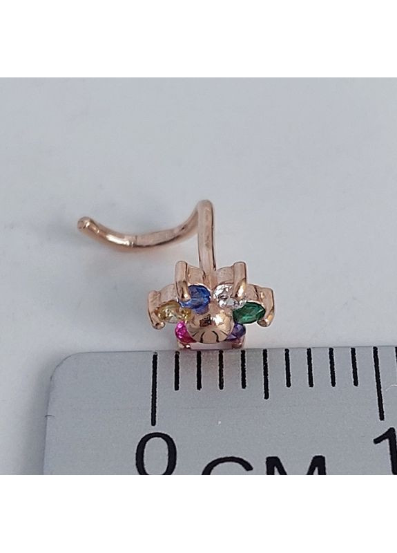 Пирсинг в нос цветок из золота с фианитами. No Brand (355921959)