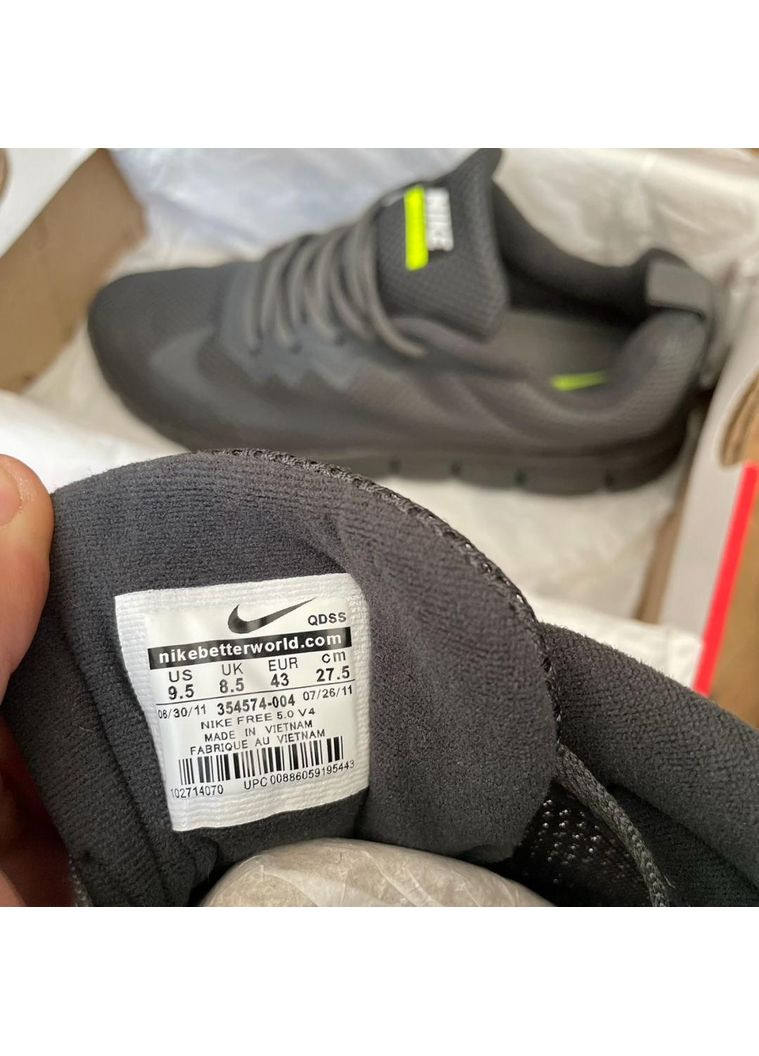 Черные демисезонные кроссовки мужские nike free run 5.0 black найк No Brand