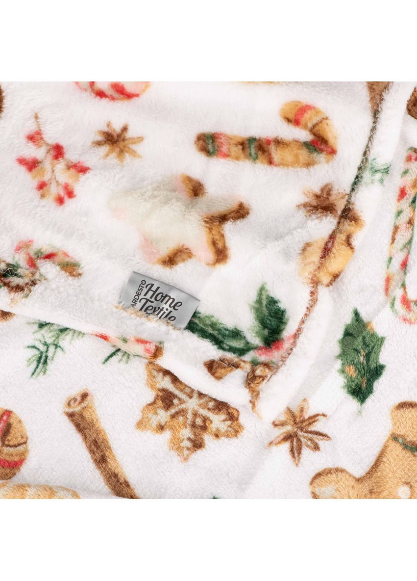 Плед Flannel Імбирні пряники ART0118PB 160х200 см білий Ardesto (364756914)