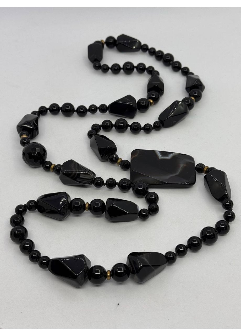 Намисто з агату 110 см Чорний No Brand (368561682)