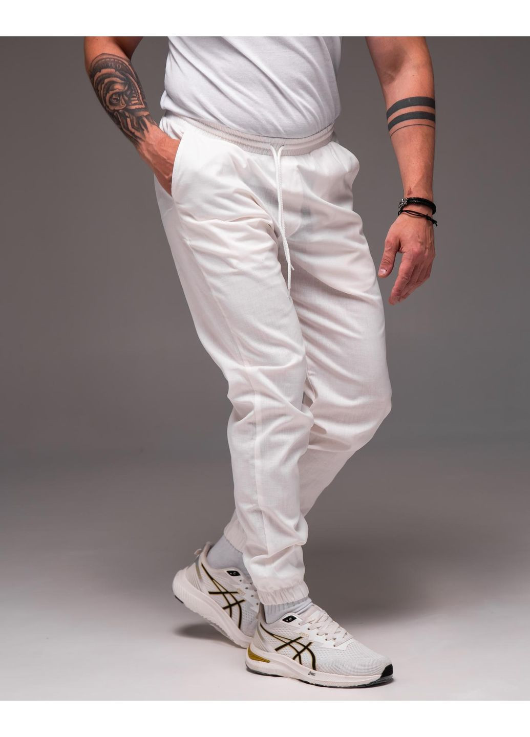 Молочные повседневный демисезонные джоггеры брюки No Brand