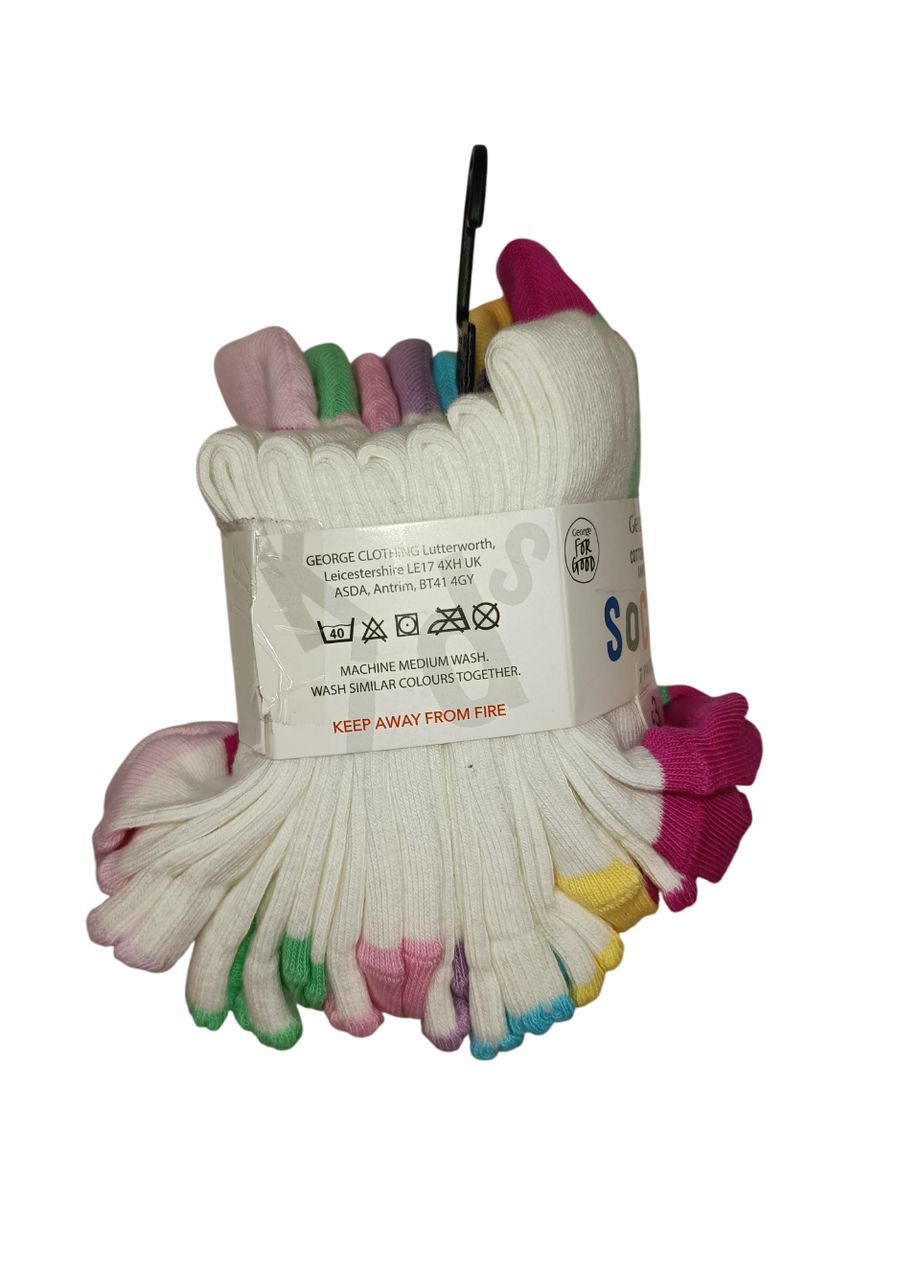 Комбіновані набір шкарпеток для дівчинки (7 пар) George квіткові (322514117)