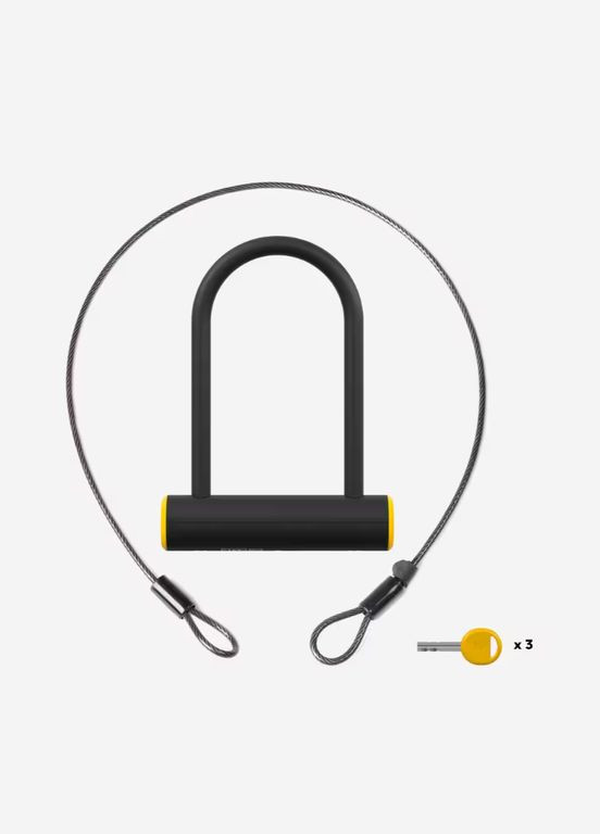 Велосипедний Замок D-Образний (Велозамок) U-LOCK 900M ART2 + Трос 150 см Довжина 15,9 см Оцінка Безпеки 8 ELOPS (336550301)