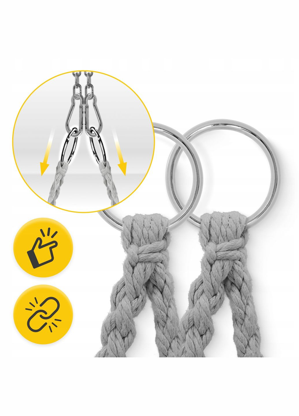 Крісло-гойдалка Boho Dream 80 см підвісна, плетена Grey (P-5905973404525) 4FIZJO (333652162)