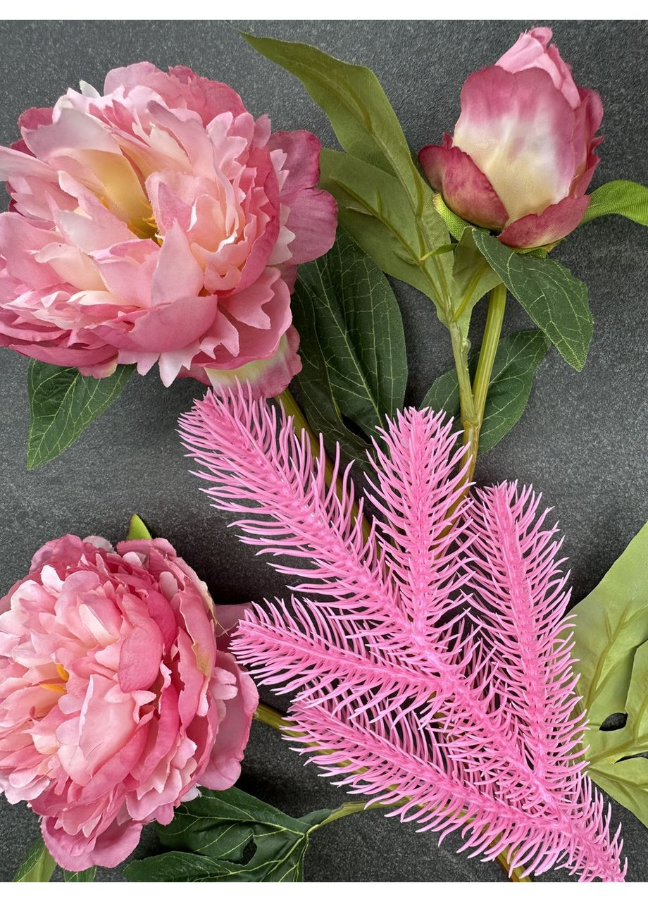 Гілка хвойна лита Lux Marshmallow Pink рожева 33 см | ТМ (250 шт.) HVOYA (353370747)