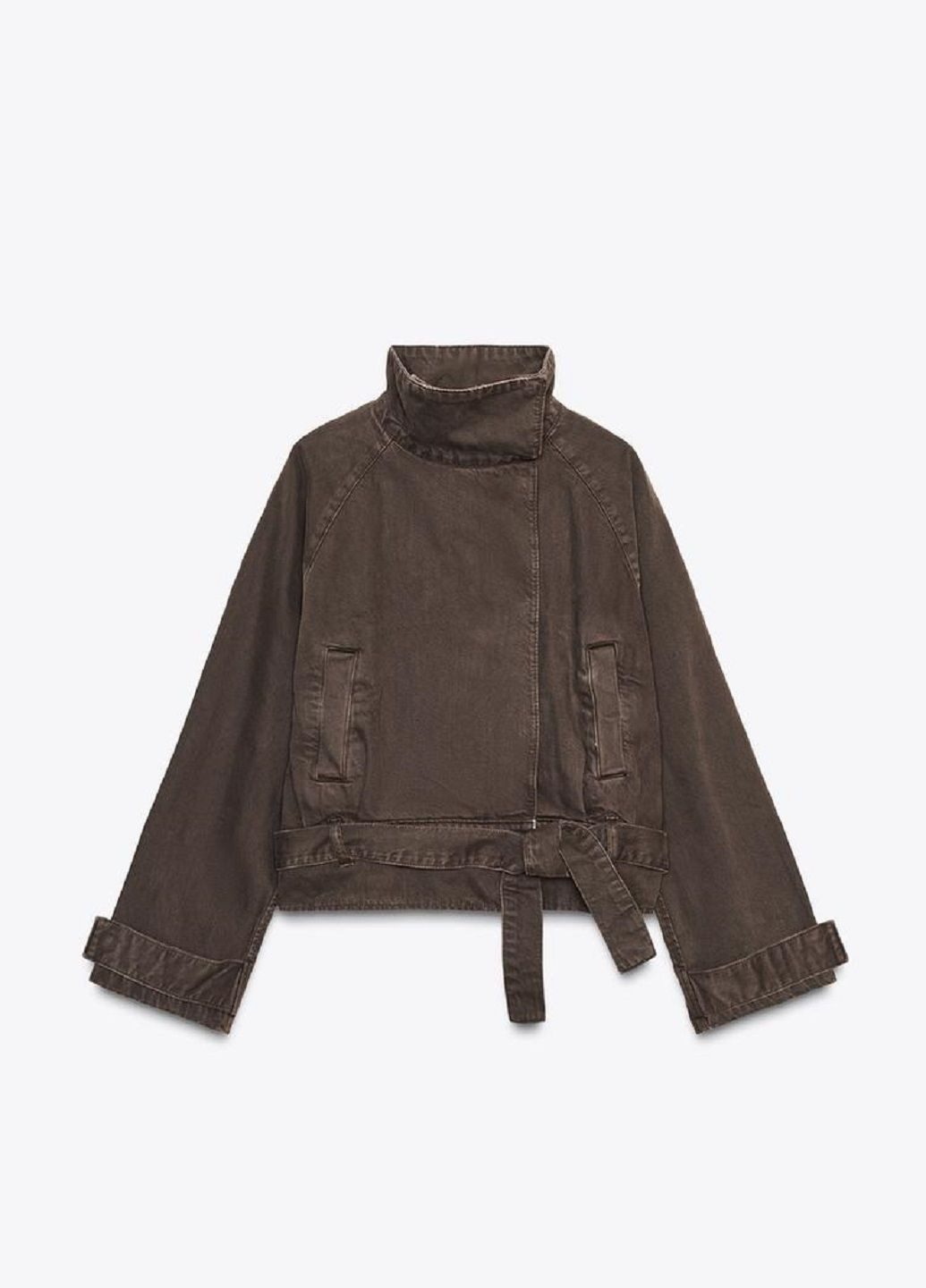 Коричневый женский жакет Zara однотонный - демисезонный