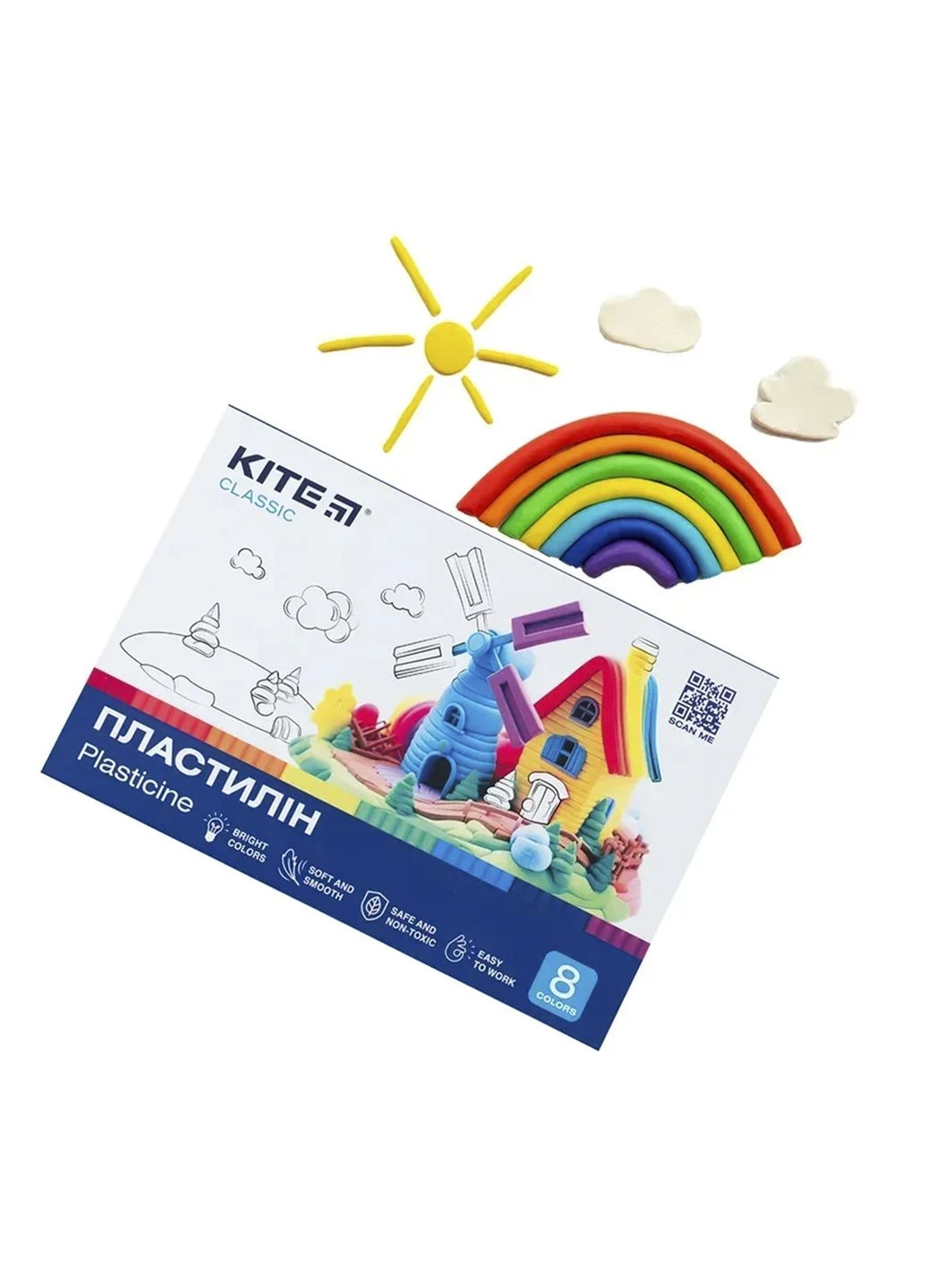 Пластилін Classic, 8 кольорів колір різнокольоровий CB-00281393 Kite (343413479)