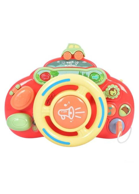 Интерактивная игрушка Автотренажер руль со светло-звуковыми эффектами красный (YL201RD) MFC (364111212)