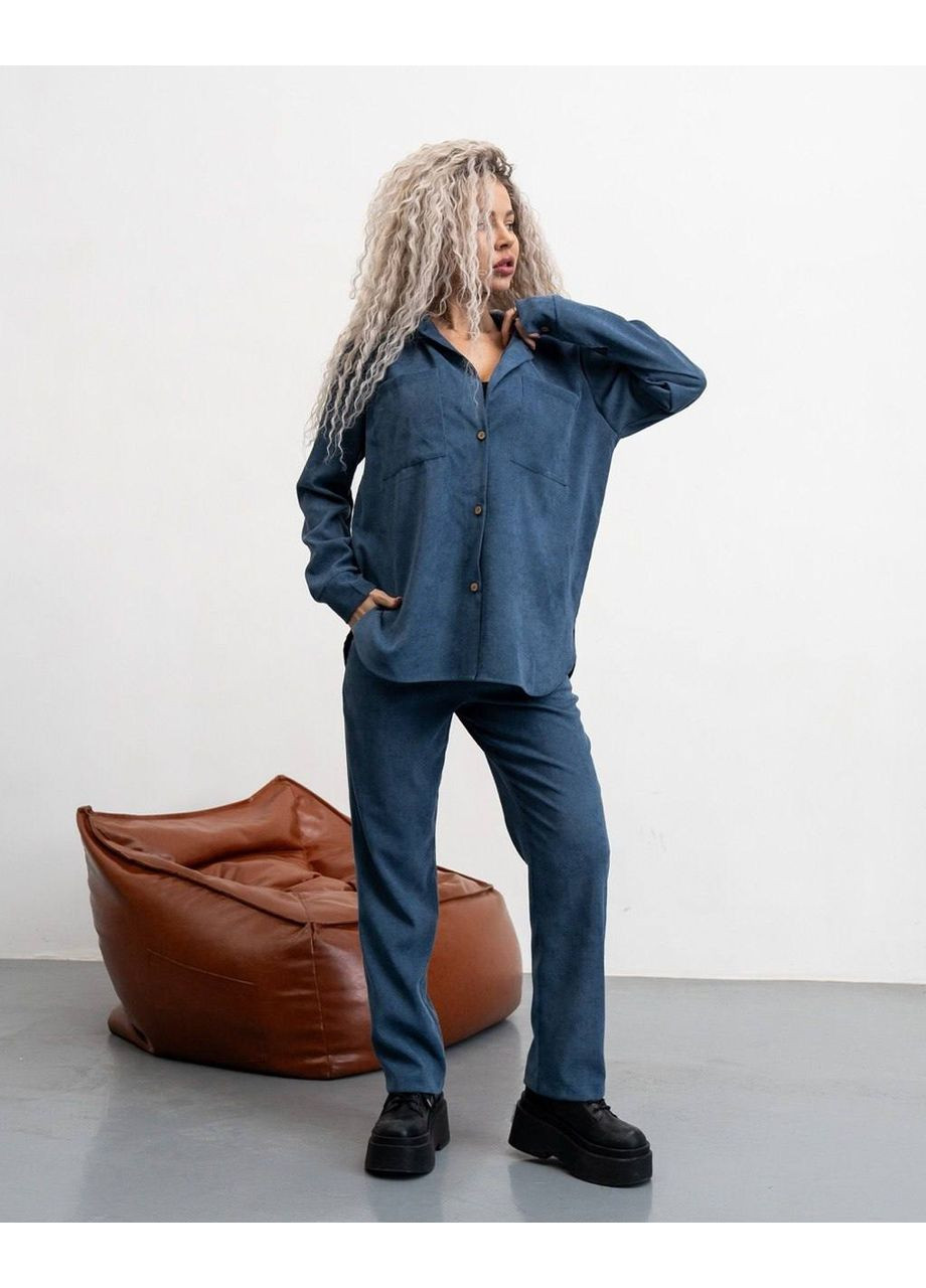 Жіночий Мікро вельветовий костюм: сорочка + штани Україна (361044130)