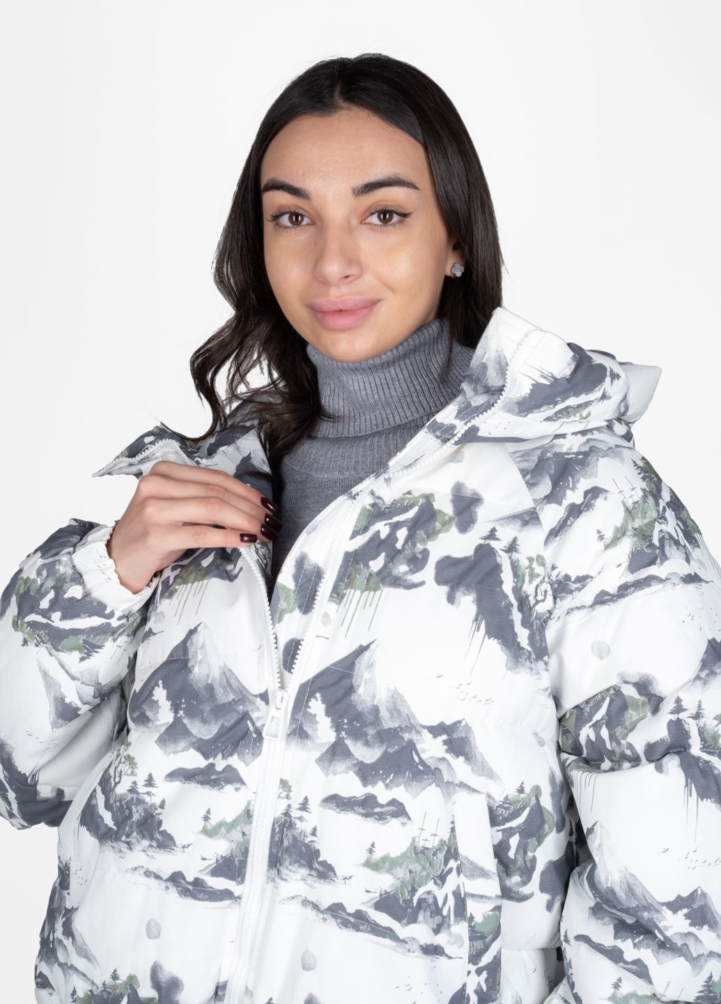 Серая зимняя куртка женская 344763 Power