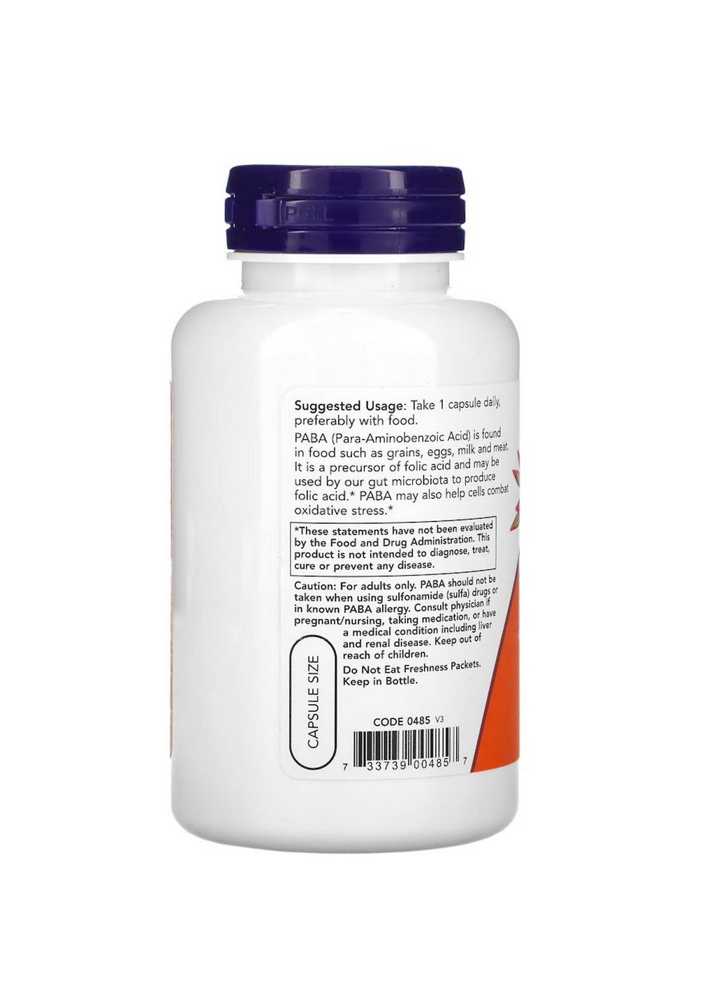 Вітаміни та мінерали PABA 500 mg, 100 капсул Now (293342366)