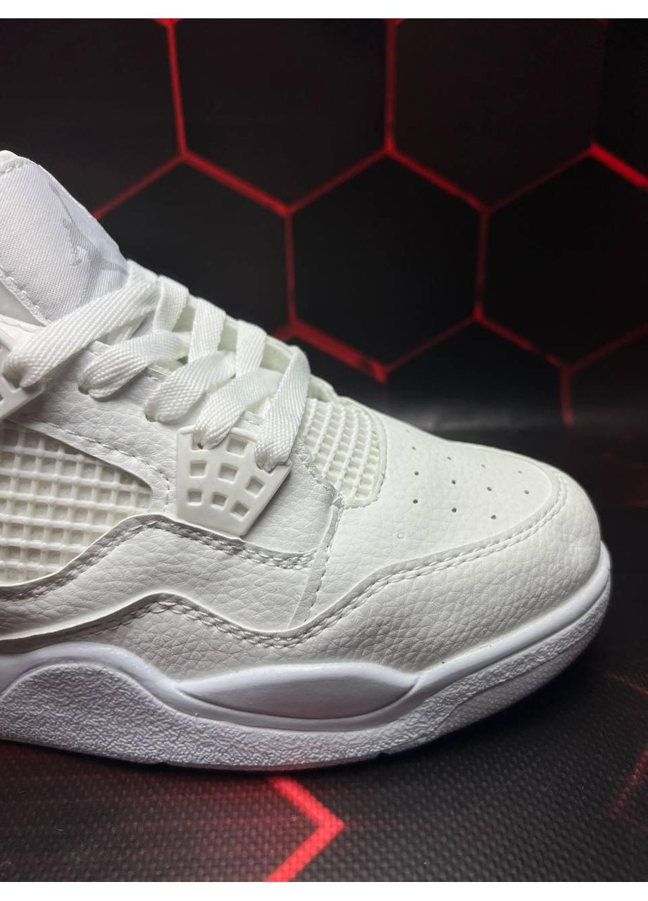 КРОСІВКИ ЖІНОЧІ NIKE AIR JORDAN RETRO 4 FULL WHITE V2 НАЙК АІР ДЖОРДАН No Brand білі демісезони (369391469)