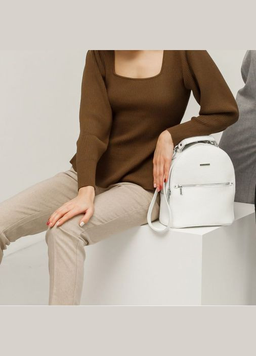 Шкіряний жіночий міні-рюкзак Kylie білий (A-026921) BlankNote (330144416)