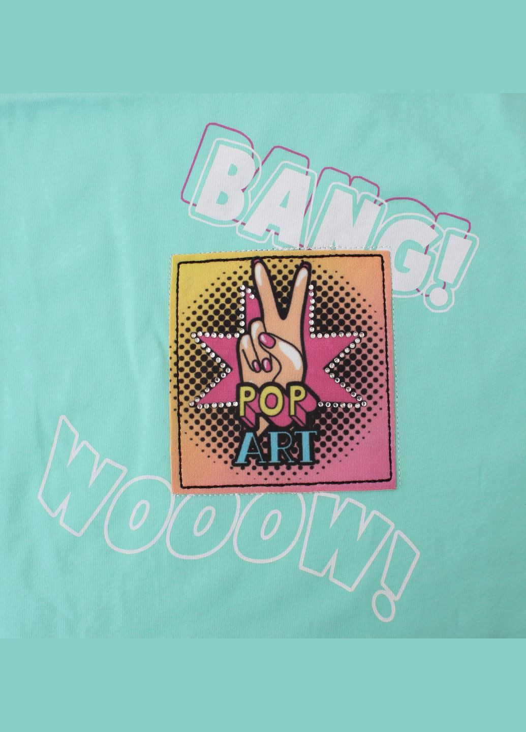 Зелена літня футболка 9204 мятний Monili