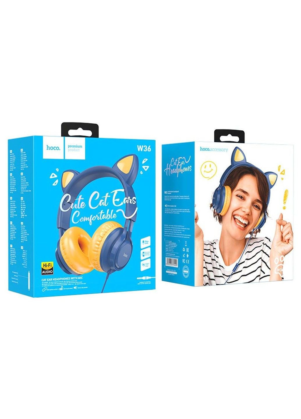Накладні навушники W36 Cat ear Hoco (291879852)