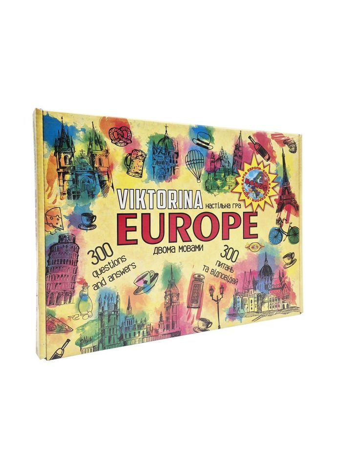 Детская настольная игра "Викторина ЕВРОПА" MKP0904 украинский и английский язык No Brand (365248286)